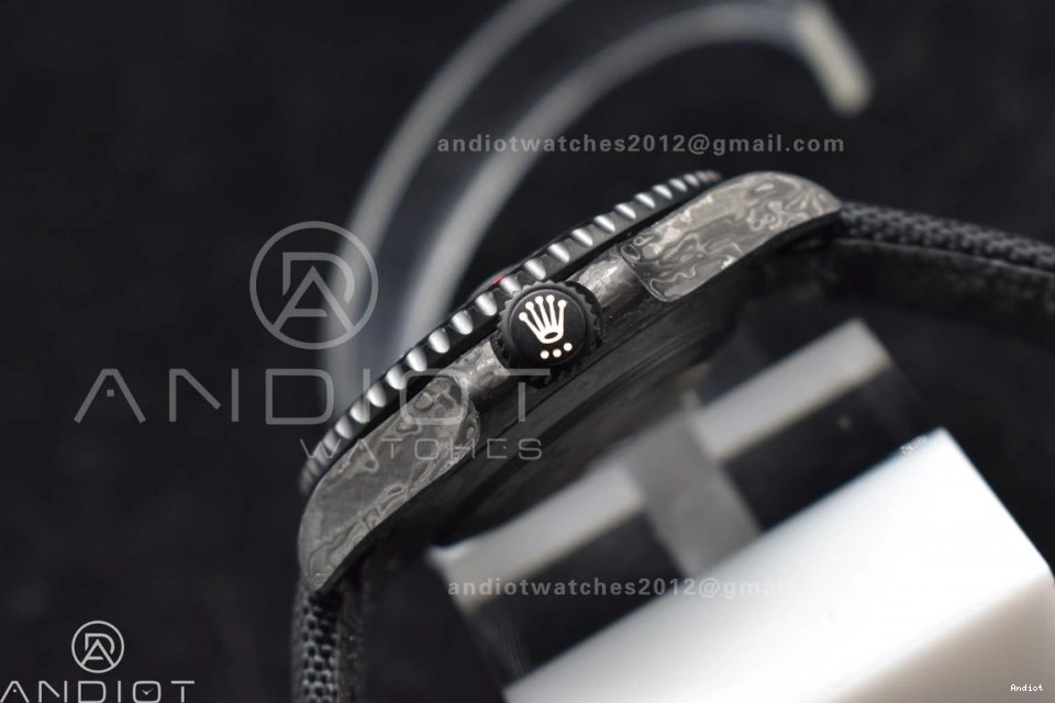 Dial DIW Carbon VSF Best Black 474 Edition VS Black Submariner Strap 1:1 Nylon Red on SunProtective 0812